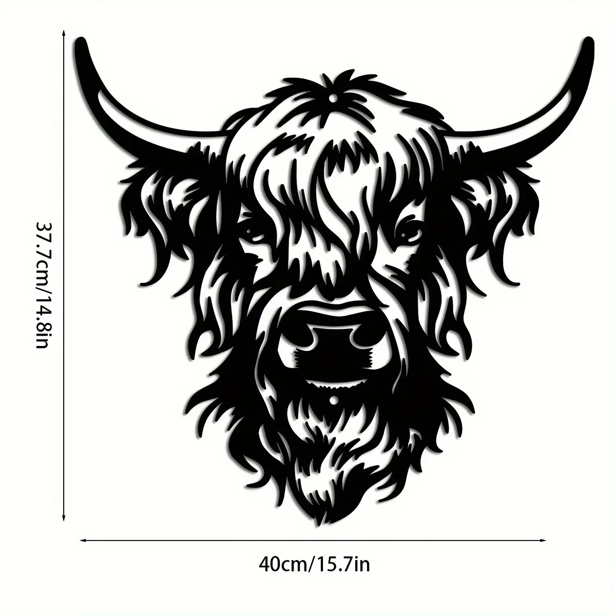 Elegant Black Wrought Iron Bull Head Wall Decor, Suitable for Rustic Farmhouse Decor Both Indoors and Outdoors, Perfect Housewarming Gift