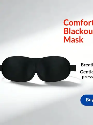 Breathable 3D Adjustable Sleep Mask – Blocks Light, Allows Air Circulation for Eyes, Unisex Comfort Fit