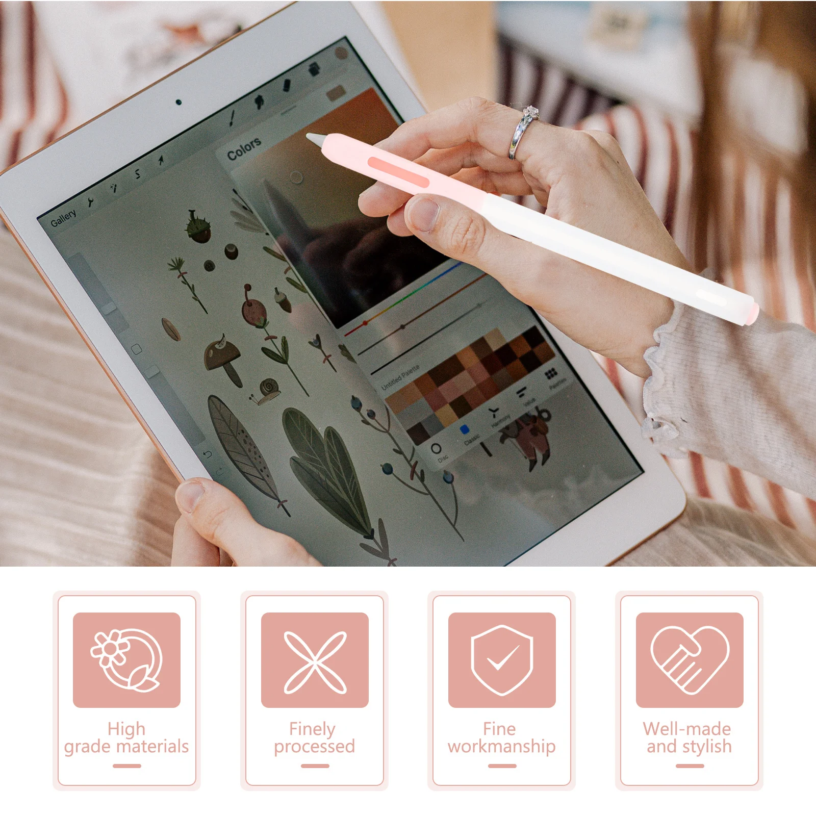 1 قطعة قلم رصاص سيليكون كم شفافة المضادة للانزلاق لقلم الرصاص 2 ستايلس حامل قلم غطاء للحماية ملحق الكمبيوتر اللوحي #1