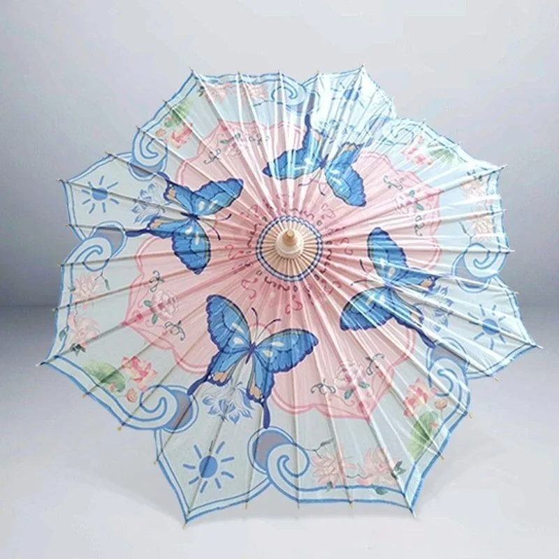 Octagonal oil-paper umbrella cloud shoulder rain and sun protection retro umbrella Hanfu decoration