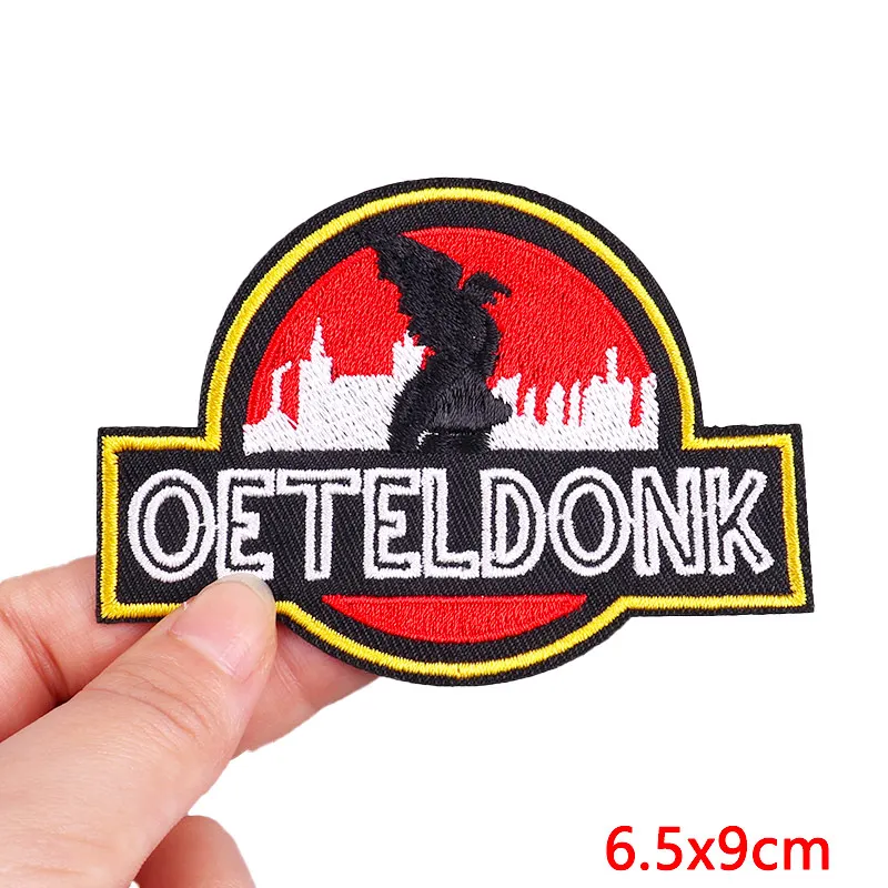 Embroidered Patches Netherland Oeteldonk Emblem Patch Netherland Carnival Frog Embroidery Patch For Clothing Iron On Patches DIY