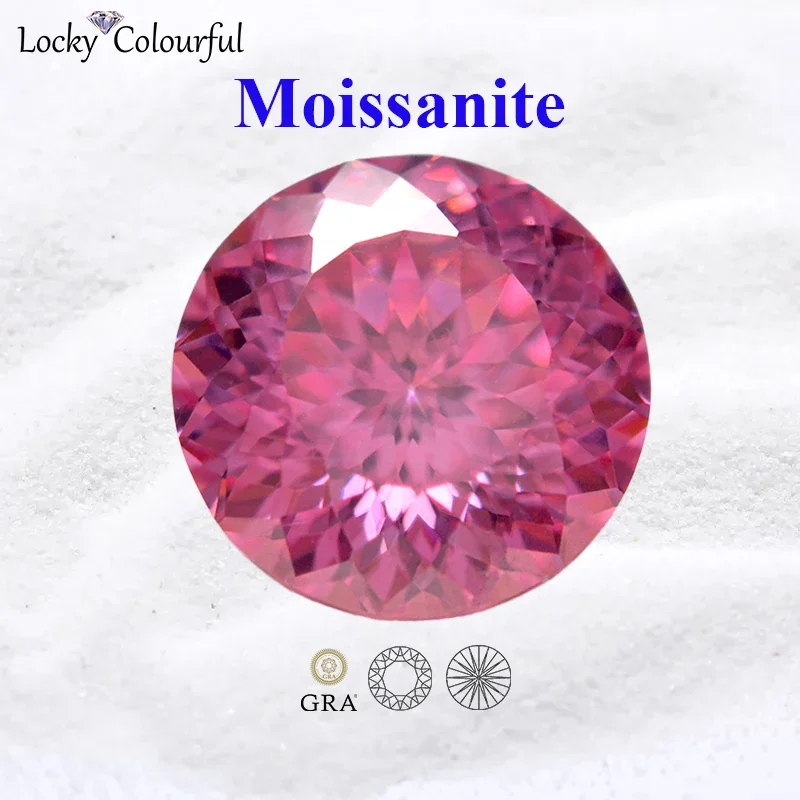 Moissanite 100 Face Cut Multiple Colors Round Shape Top Quality Beads for Charms DIY Jewelry Making Pendant with GRA Certificate