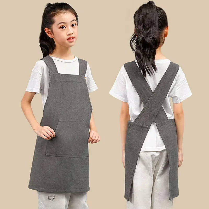 Children's Apron Customized Logo Printing Baking Painting Cover Kitchen Kindergarten Boys Girls Art Clothes Eating Cooking