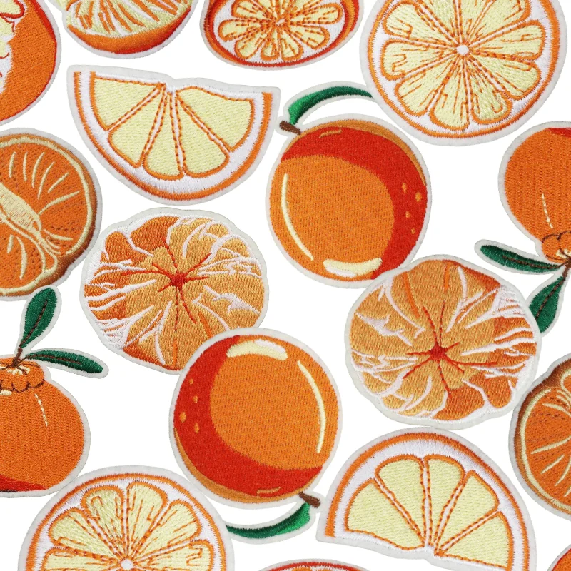 

1/10PCS Orange Theme Embroidery Sticker Ironing Cute Fruit Cloth Sticker Clothes Dressing Patch Sticker Bag Decoration Embroider
