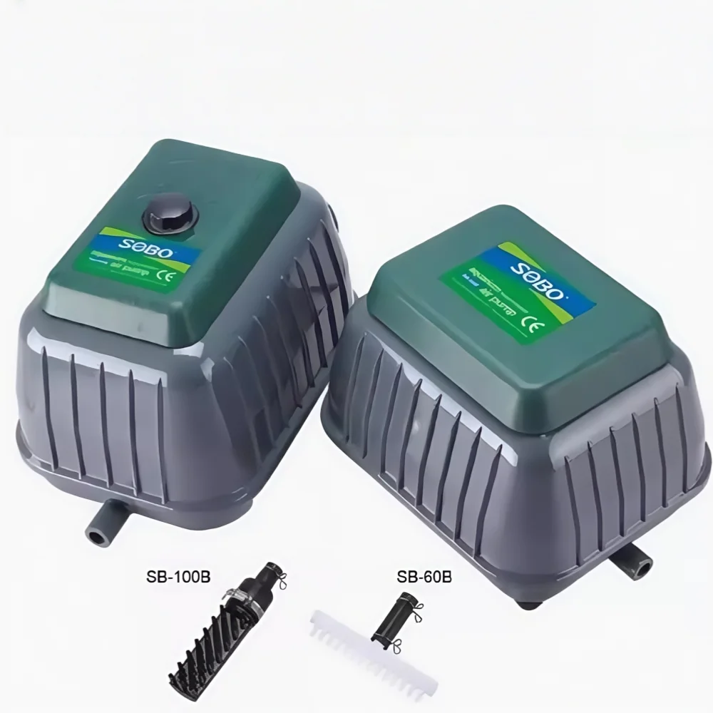 USMILEPET أفضل بائع سبائك الألومنيوم SOBO مضخة هواء عالية السعة مضخة هواء مضخة أكسجين بطارية نوع الحجاب الحاجز لبركة كوي