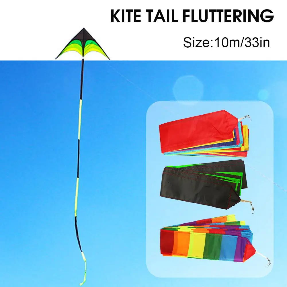 10m Kite Tail Rainbow Lint Voor Enkele Lijn/Dual Lijn Kite Kids Beach Play Party Outdoor Sport Kite accessoires O1X7