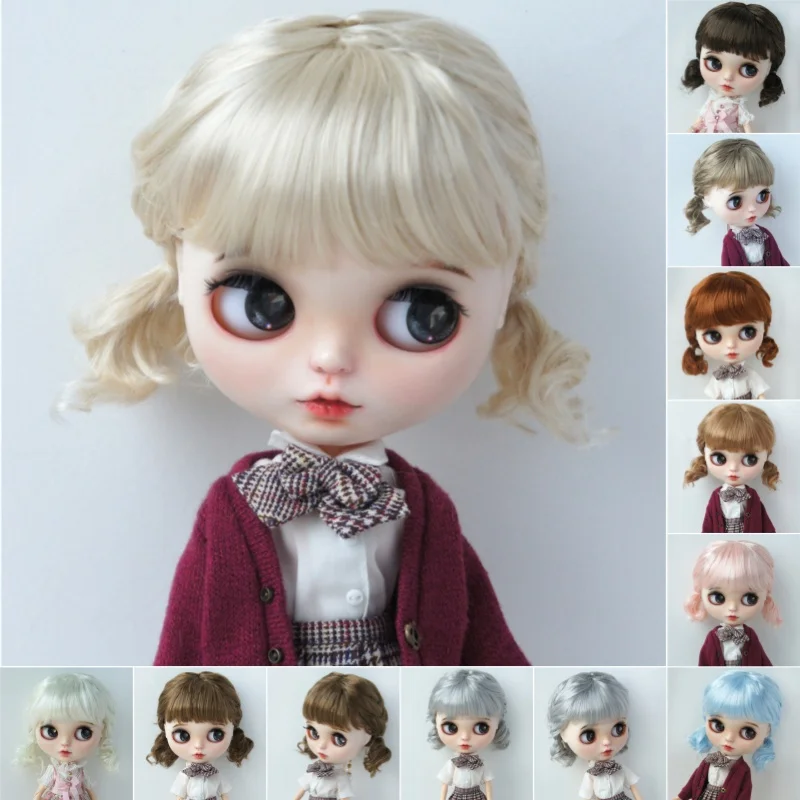 Fujusuns boneca acessórios jd571 9-10 polegadas 10-11 polegadas 11-12 polegadas tranças encaracoladas inteligentes cabelo curto anna sintético mohair perucas de boneca bjd