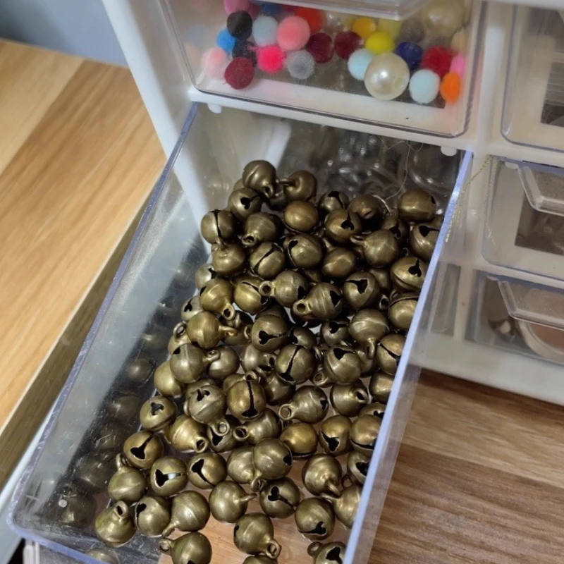 6 مللي متر/8 مللي متر/12 مللي متر 100 قطعة اليدوية خمر أجراس النحاس الصغيرة أجراس النحاس القلائد أساور اكسسوارات الحرف الزخرفية #6