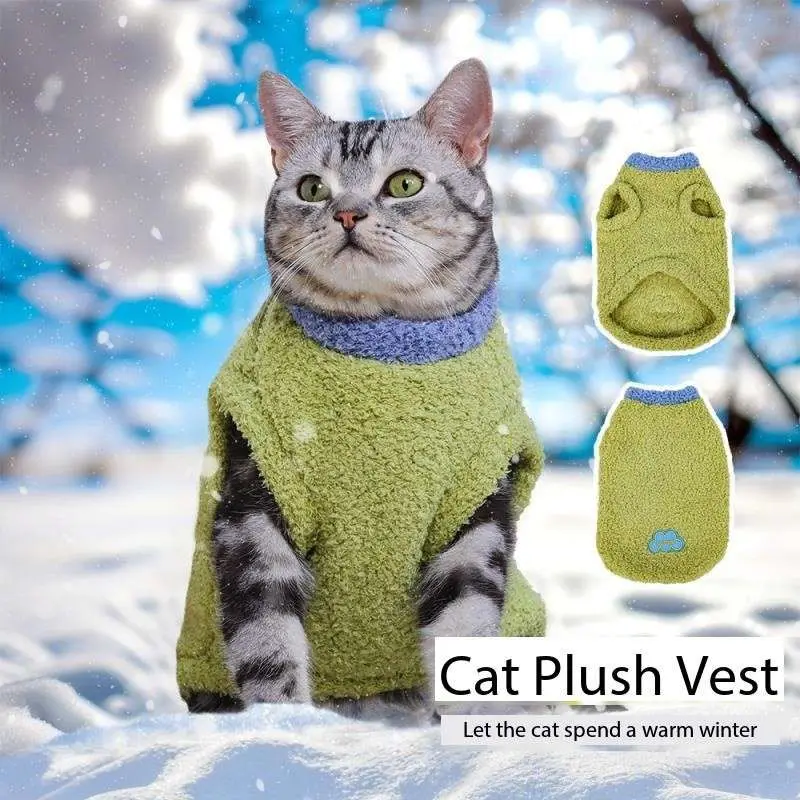 

Cat Clothes Warm Plush Vest Winter Soft Thicken breathable