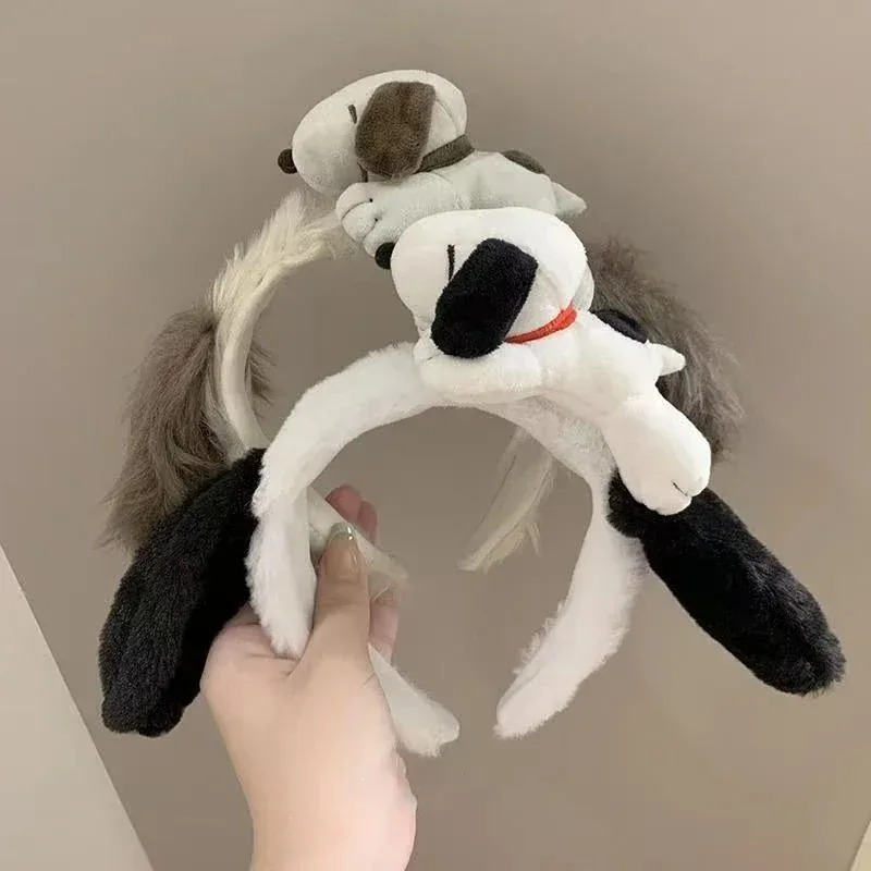 Diadema de Peluche con Diseño de Snoopy, Accesorio para el Cabello, Juguete de Peluche, Disfraz, Accesorios Navideños