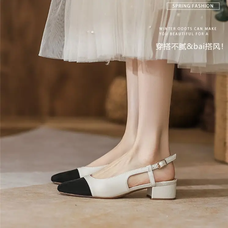 Summer New Women's Sandals Comfortable Breathable Casual Shoes Chunky Heel Outer Wear Sandals Slippers