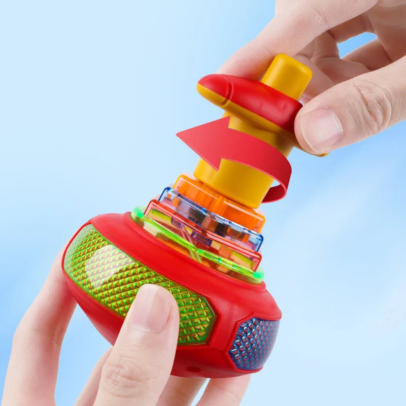 Light Up Spinning Tops Luminous Colorful Top Ejection Toy Classic Gyroscope Novelty Bulk Toys Party Favors for Kids Children