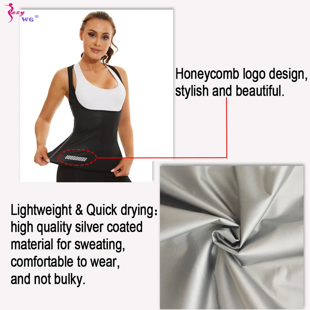 SEXYWG Sauna Suit Women Weight Loss Vest Shorts Hot Sweat Top Pants Fat Burning Sportwear Slimming Female Sports Active Wear