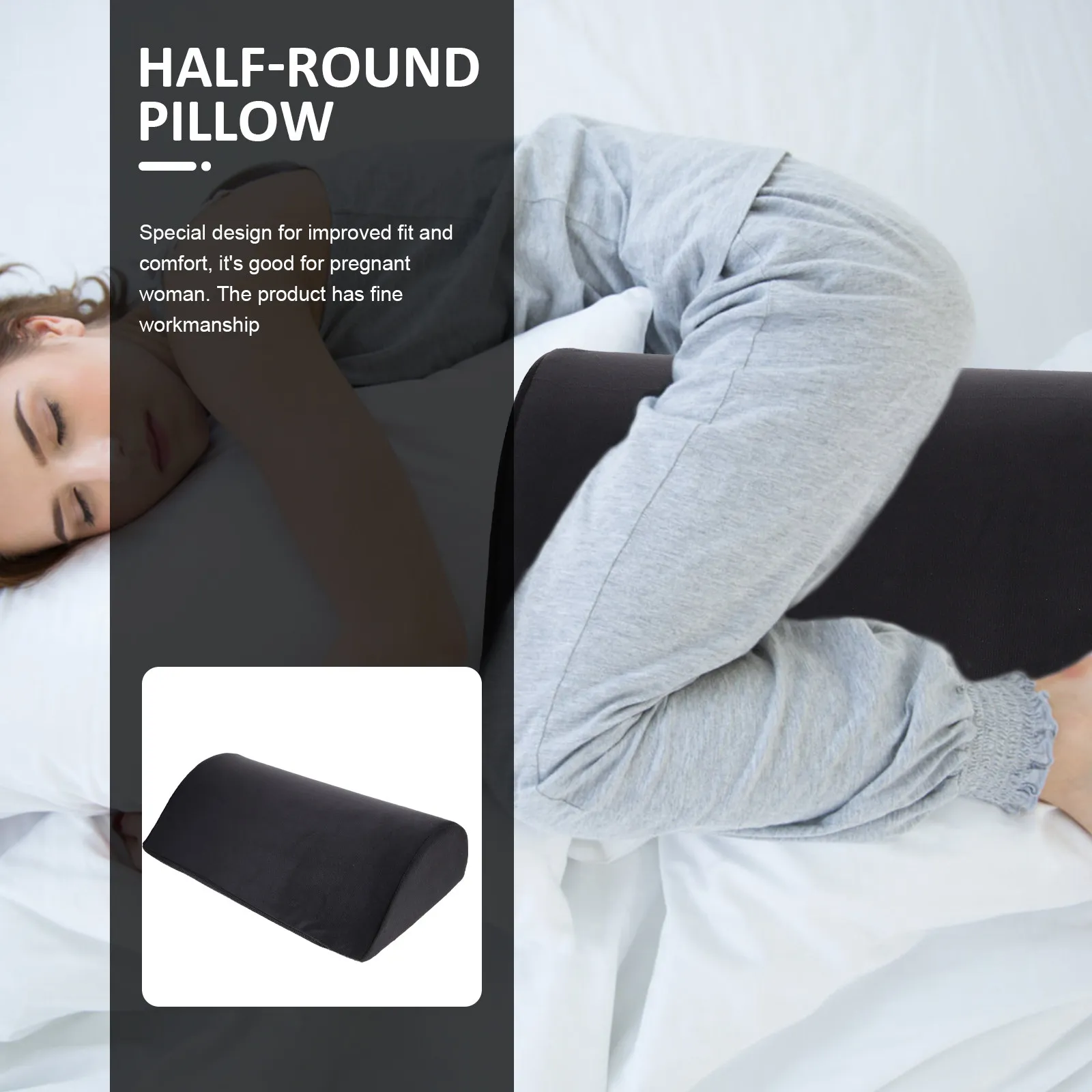 

Memory Foam Lumbar Support Pillow Detachable Cover Ergonomic Design for Car Plane Office Home Leg Bolster Pillow Knee Support