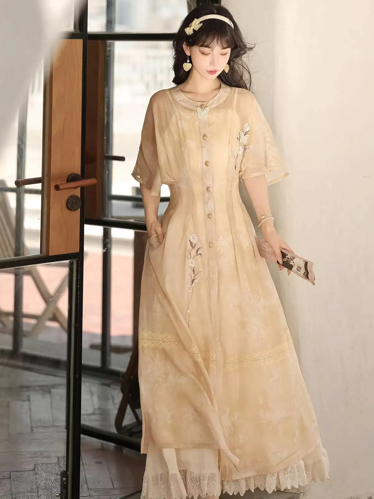 

New Chinese Style Hanfu Women Chinese Style Improve Han Elements Dress Fiesta Carnival Halloween Cos Cosplay White Gardenia