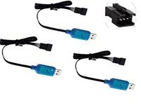 3PCS 7.4V 2S Li Battery SM-4P USB Balance Charger Cable for UdiR/C UDI U001 U902 U818S U845 U842 RC Quadcopter Drone+Other Toys
