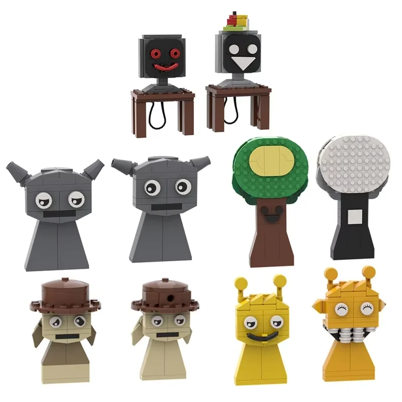 Gobricks MOC Horror Movie Incredibox Sprunki Bricks Incredibox Sprunki Building Blocks Horror Game Figure Toys Gift Music Box