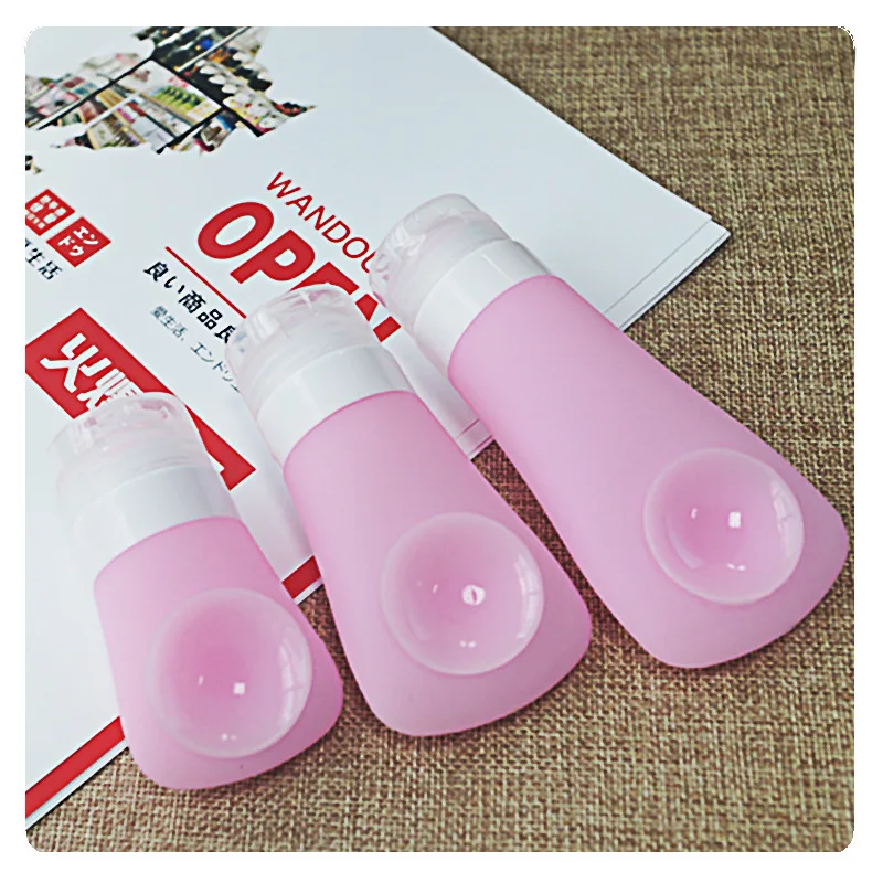 38/60/90ml Silicone Travel Bottle for Toiletries Lotion Shampoo Cosmetic Portable Refillable Bottles with Sucker Empty Container