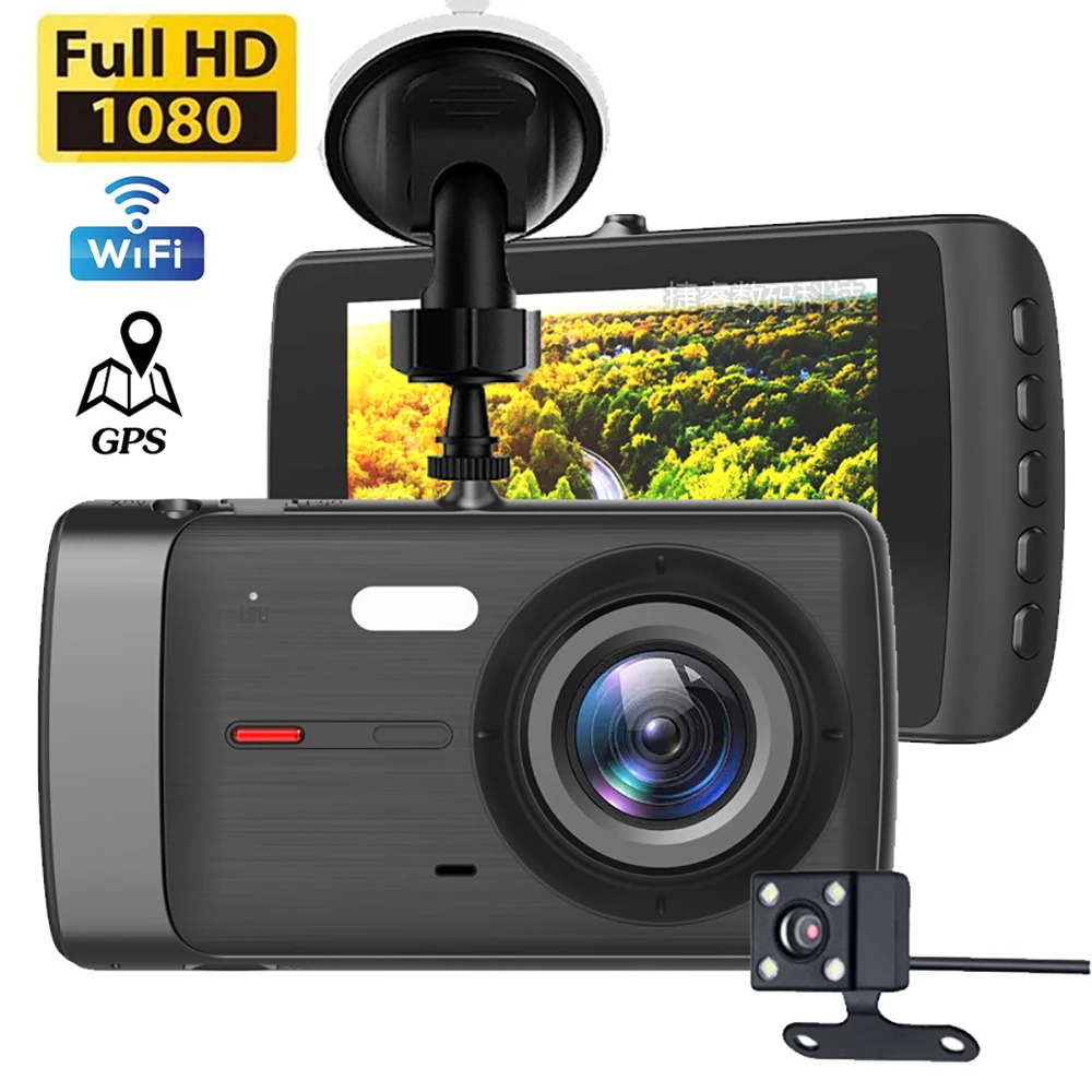 

1080P Full HD Автомобильный видеорегистратор WiFi GPS видеорегистратор привод видеорегистратор Автомобильная камера заднего вида ночное видение черный ящик монитор парковки