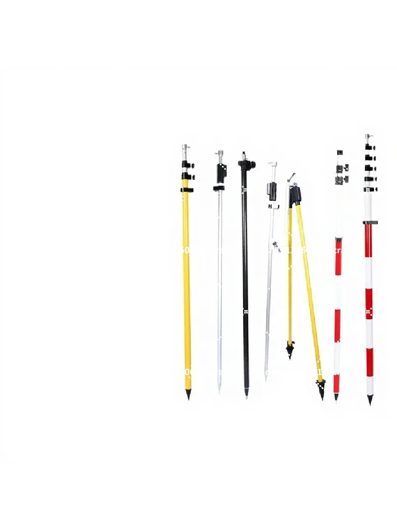 Carbon Fiber GPS RTK Measuring Mapping Pole 2m-5m with Prism Rods Two-Legged Three-Legged Supports