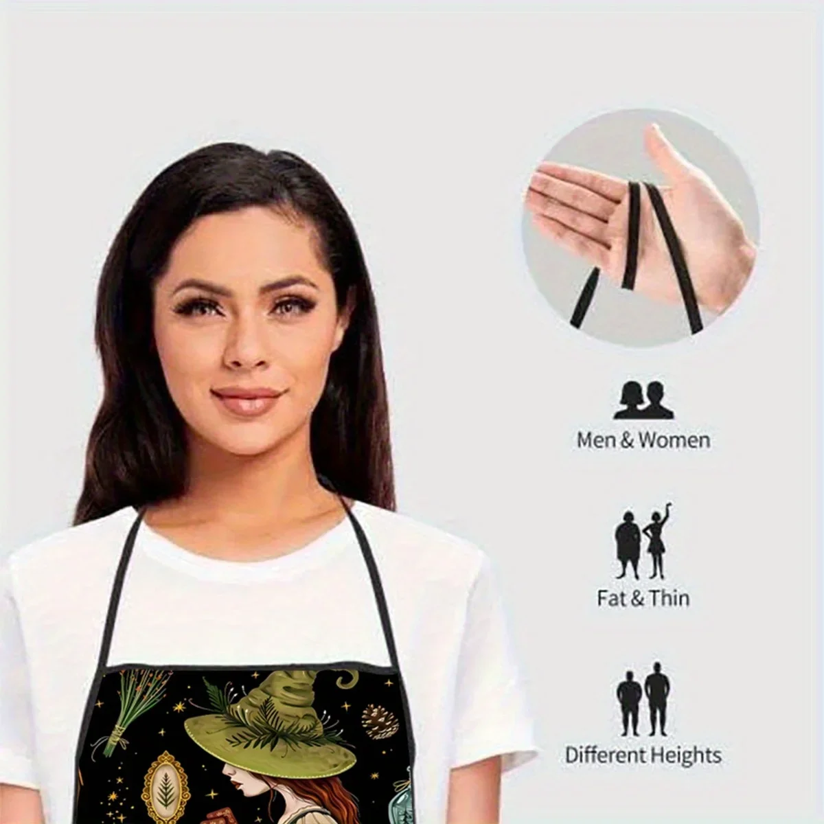 Witch Reading Spellbook Apron, Gothic Kitchen Design