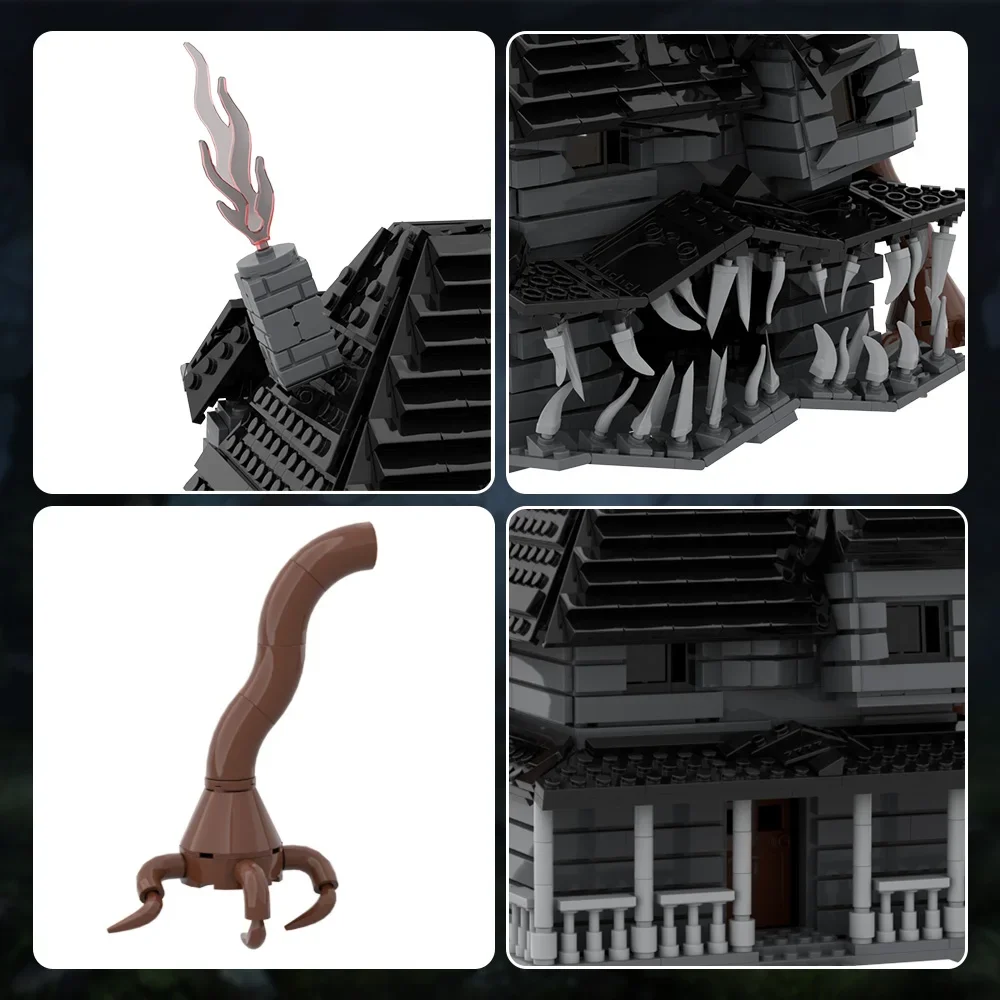 MOC สยองขวัญ Monster House รุ่น Building Blocks ชุด Haunted Hous สถาปัตยกรรมความคิดสร้างสรรค์อิฐประกอบปริศนา DIY ของเล่นเด็กของขวัญ