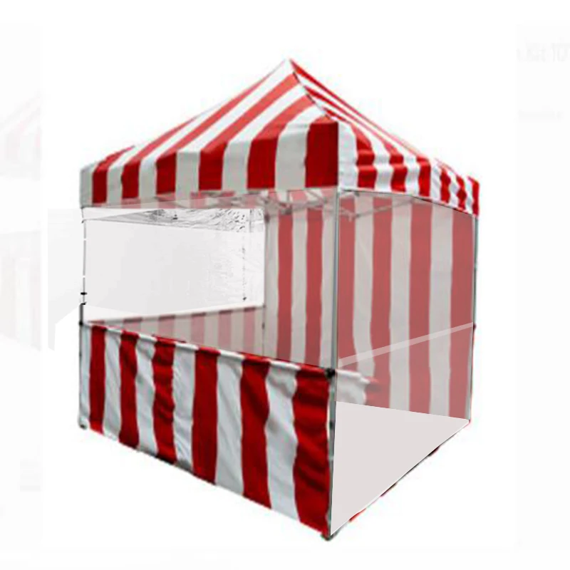 Custom 10x10 Ft. 3x3 M Mini Red White Stripe Carnival Promotion Tent With Clear Wall