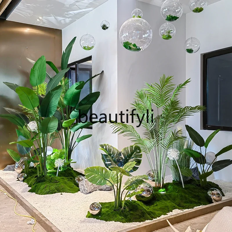 

Simulation green plant landscaping combination tropical fake plant window floor decoration Nordic landscape