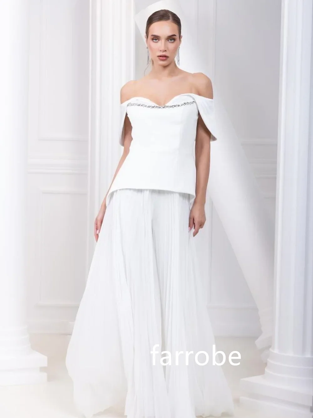 Robe Mi-Longue Plissée en Jersey de Haute Qualité, Coupe Trapèze, Épaules Dénudées, Style Moderne, Classique, Exquis, Passé