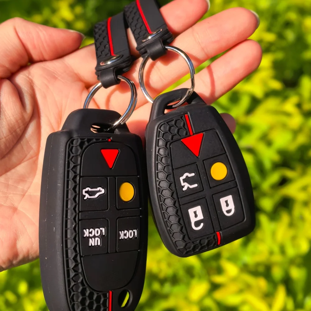 For Volvo XC70 XC90 S40 S60 S90 S80 C30 C70 C70 V50 V70 V90 Fob Shell Cover Skin Jacket Sleeve Silicone Remote Key Case