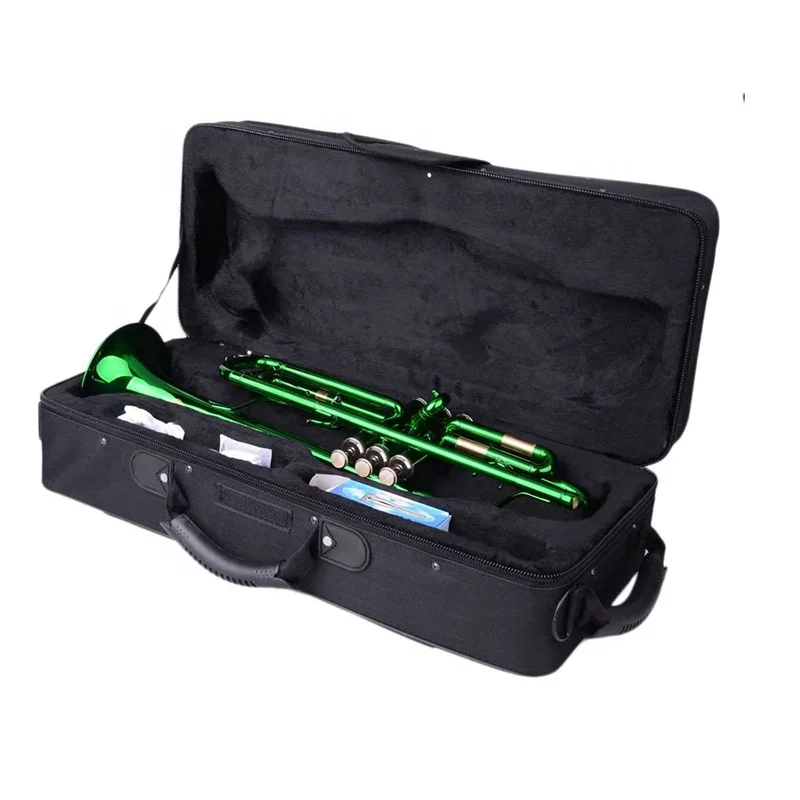 OEM BB Green Trompeta JYTR401GR Trumpet With Brass Body Professional Wind Instrument For Band Students Training Accessories