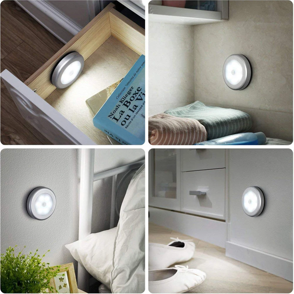 Magnetic Motion Sensor Night Light Adhesive Auto On/Off Stair Cabinet Lighting LED Light For Doorways