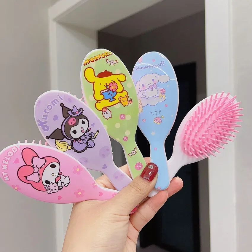 Sanrio Kuromi Cartoon Hair Comb Cinnamoroll My Melody Girl Comb Kawaii Fashion Air Cushion Comb Cute Girly Heart Birthday Gift