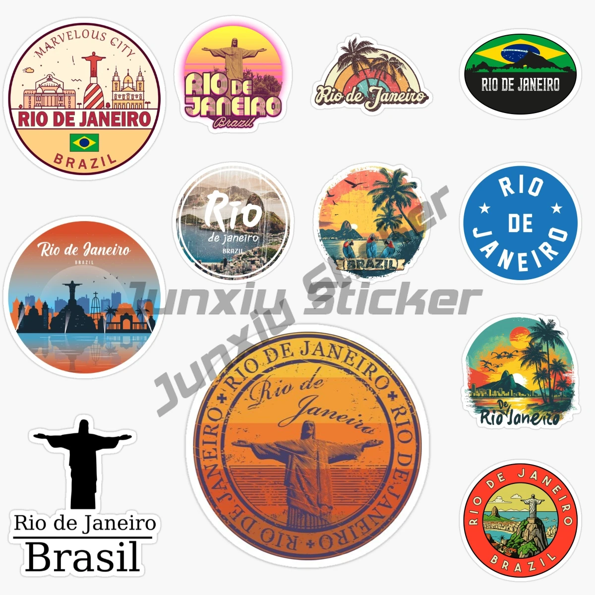 

Brazil RIO DE JANEIRO Car Stickers PVC Vinyl Self-adhesive Truck Racing Car Laptop Moto Helmet Door Windows Decals Customizable