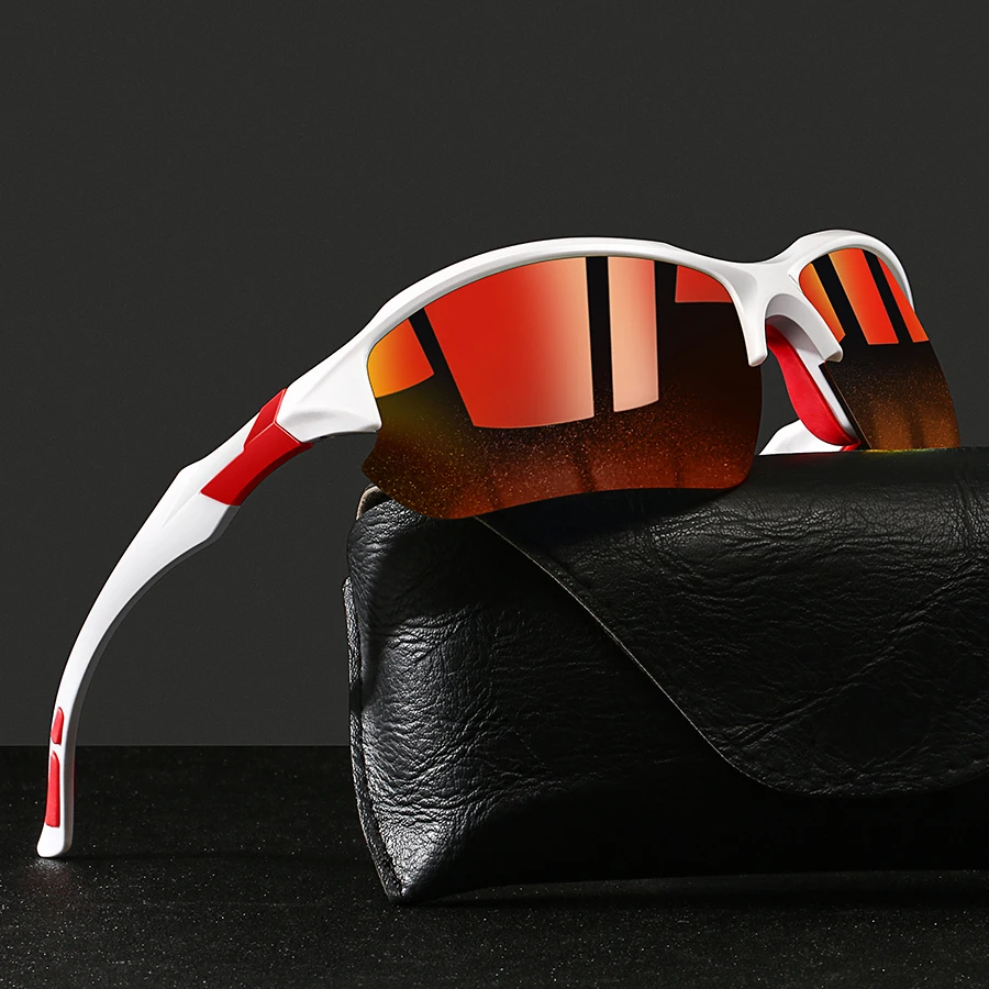 40 sztuk moda Vintage pół ramki wędkarstwo jazda na rowerze sportowe okulary przeciwsłoneczne mężczyźni kobiety bieganie Mountaineering okulary przeciwsłoneczne okulary UV400