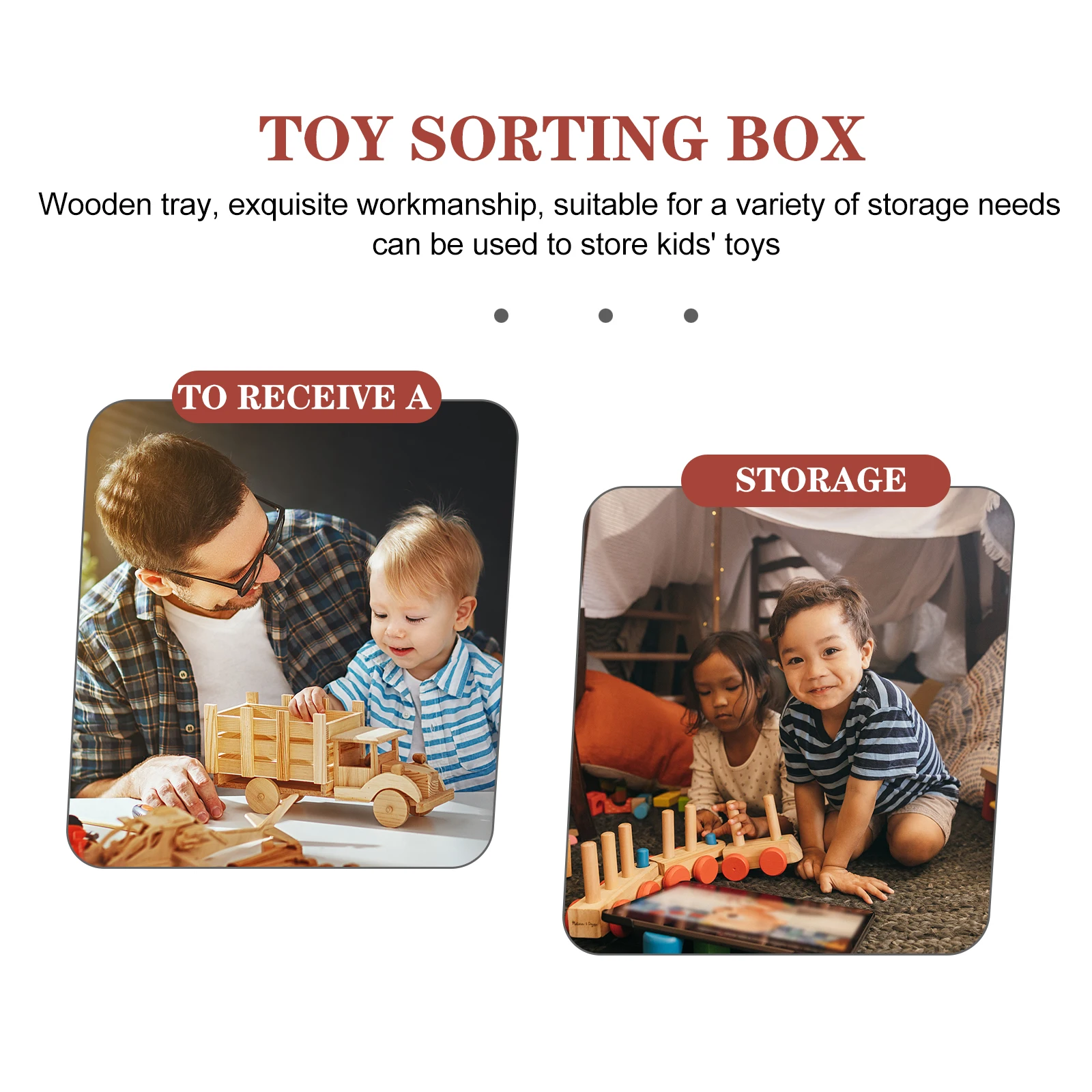

Red Tray Serving Sand Baskets for Classroom Toy Trays Wooden Crafts Art Kids