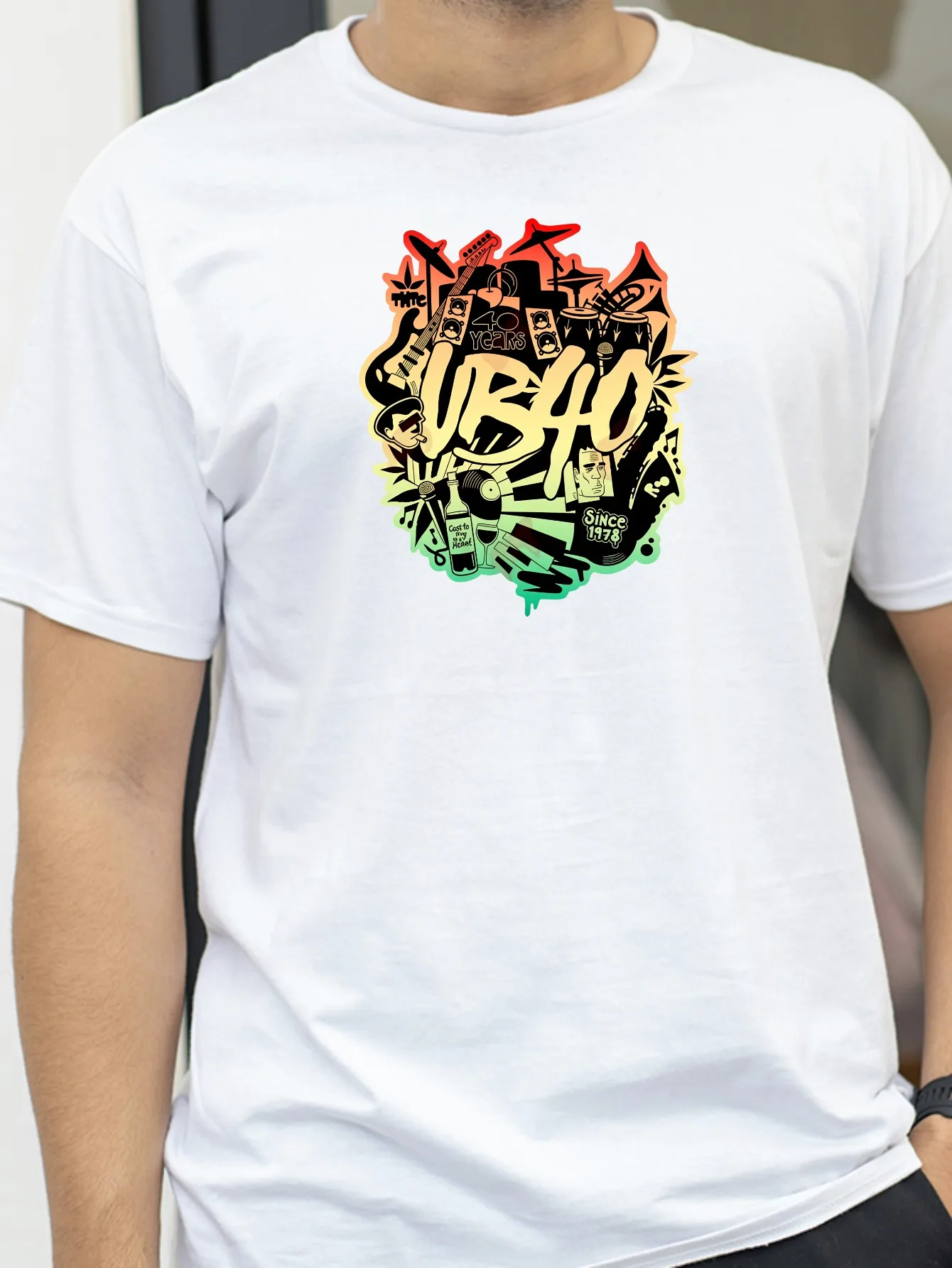 40Th Anniversary Official Club Dub Reggae Black Rasta Vintage T-Shirt Men Summer casual Round Neck Short Sleeve tees