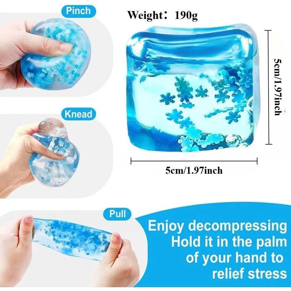 Cubo di Ghiaccio Sensoriale Antistress, Giocattolo Morbido per Ansia e Concentrazione - Gadget per Feste per Bambini e Adulti