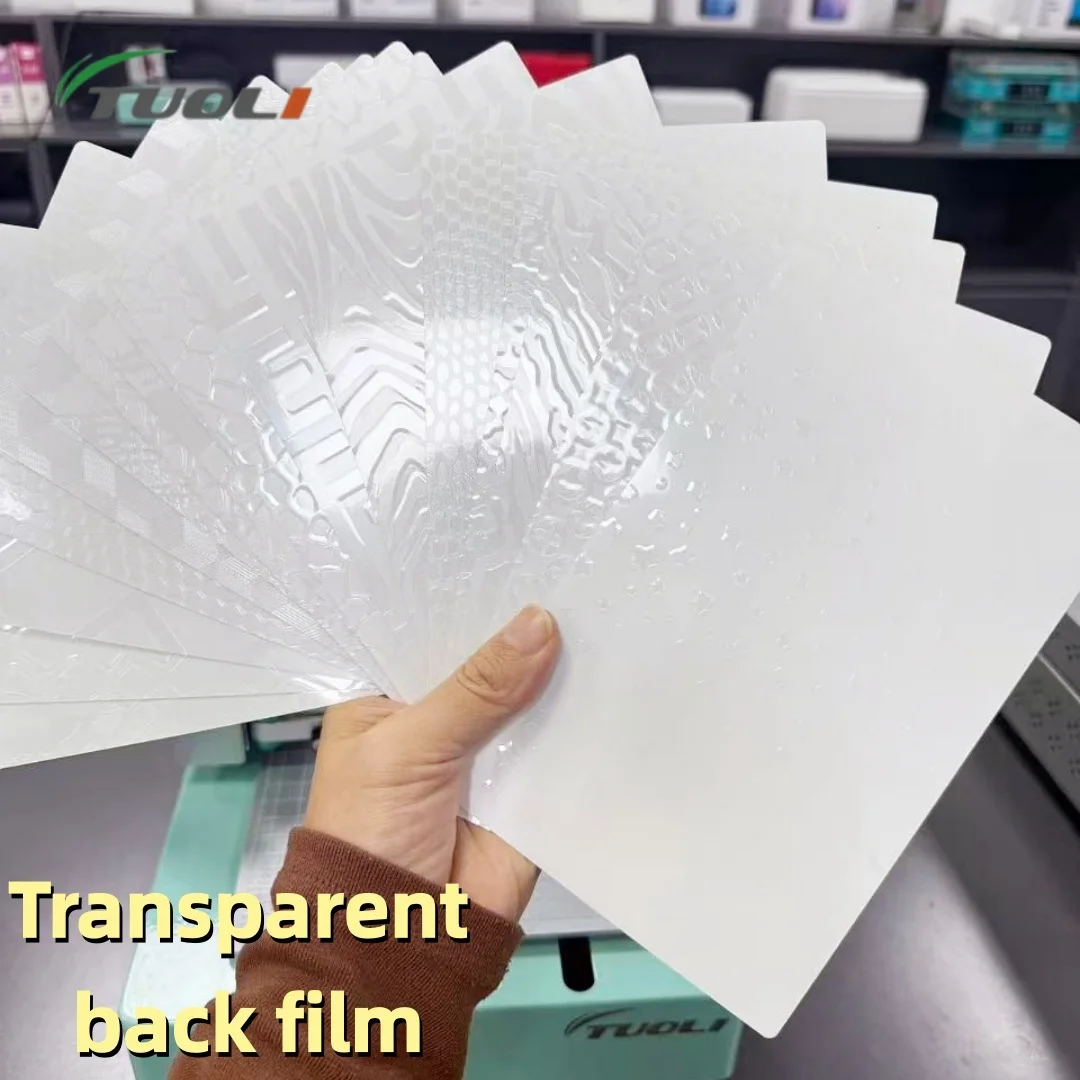 TUOLI 10pcs Transparent 3D Embossed Back Sticker Rear Cover Protective Film For MobilePhone Skin Hydrogel Sheet Cutting Machine
