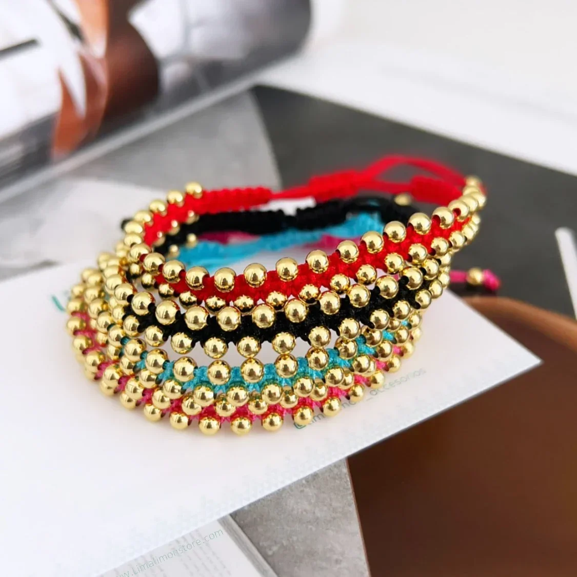 KKBEAD Handmade Braided Bracelets For Women Couple Jewelry Gift Gold Plated Beads Bracelet Free Shipping Pulseras Accessories