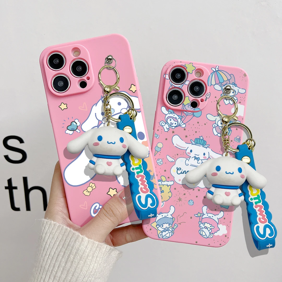 For OPPO A15 A94 A54 A55 A53 A74 A96 A57 A17 A58 A78 60 Realme C55 53 35 30 21Y 11 33 63 61 Many Cinnamoroll Case With Keychain