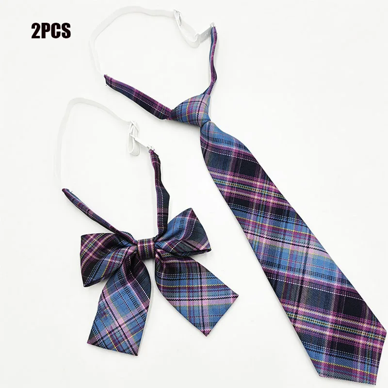 

Japanese School Pre-Tied Necktie - Checkered Sailor Uniform for JK Outfit, No-Knot & Adjustable，Unisex & Easy Wear