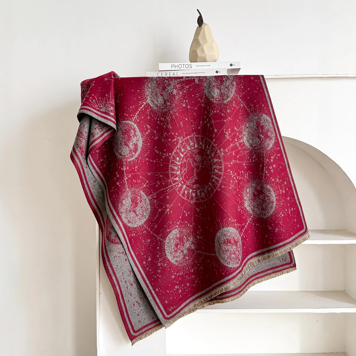 Elegante Damen-Jacquard-Pashmina-Kaschmirschals für den Winter, dicker, warmer, zweiseitiger Schal, kältebeständiger und winddichter Deckenschal – Detail 7