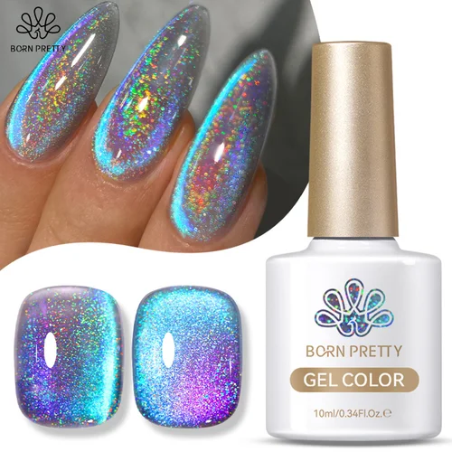 BORN PRETTY 10ml holográfica brillo gato Gel magnético esmalte de uñas camaleón Ultra brillo brillo remojo UV LED barniz diseño