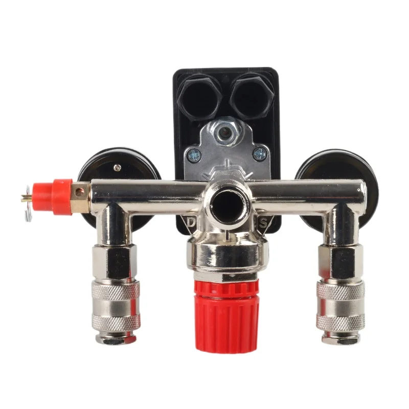 For 90-120PSI Air Compressor Pressure Switch Valve Control Kit Vertical Switch Manifold Regulator Gauges Safety Valve