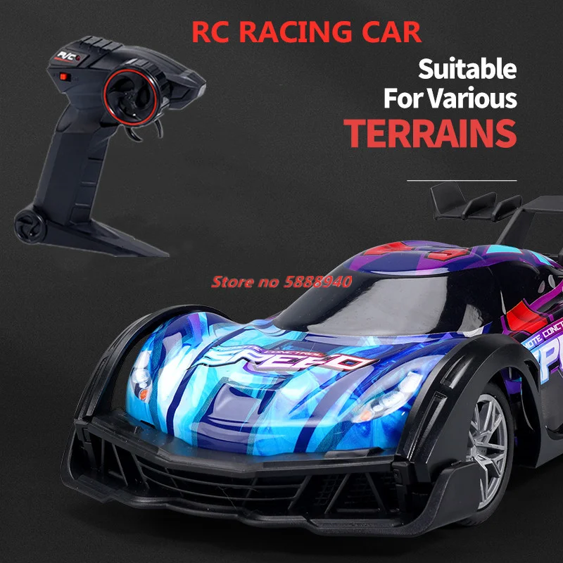 RC Racing Car Colorful Light 2.4G Drift Racing Car Child Kid Electric Remote Control High Speed Off Road RC Model Toy Gifts