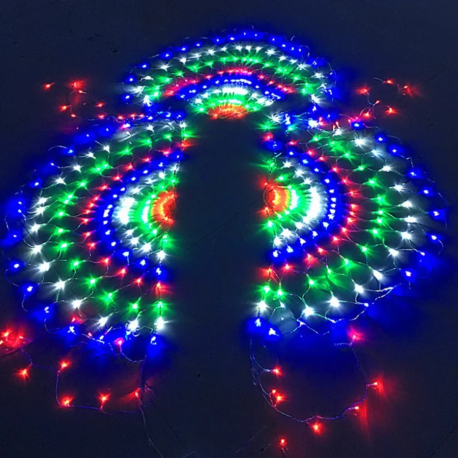 EU/US Plug 3M 3 Peacock Mesh Net Led String Lights Outdoor Fairy Garland for Wedding Christmas Wedding New Year Party Decoration