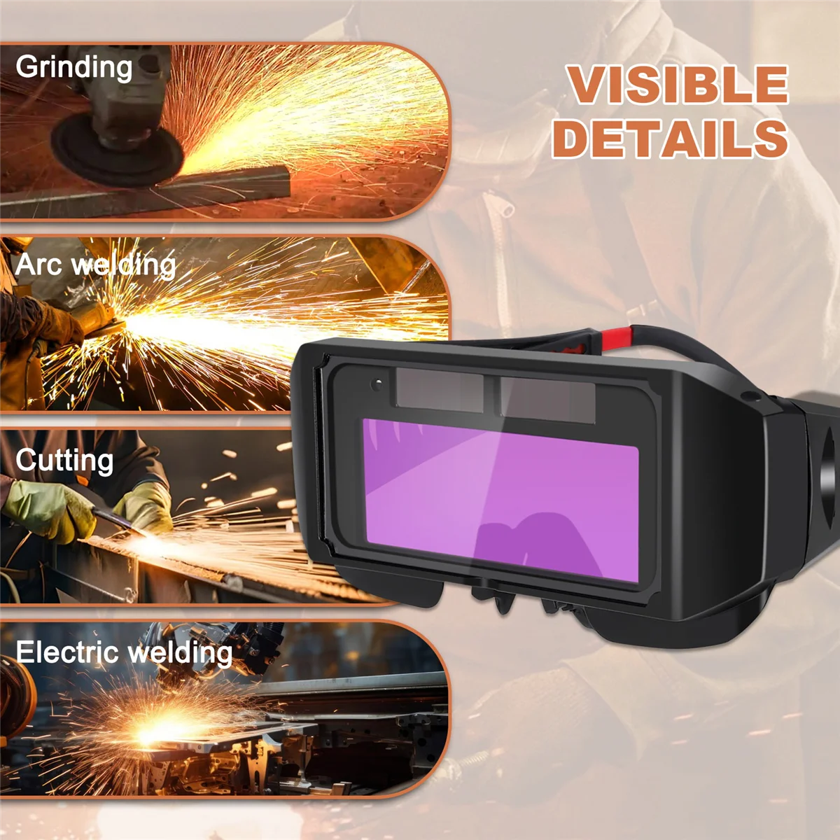 ABNP Oscuramento automatico Casco per saldatura Cambio automatico della luce Occhi antiriflesso Occhiali protettivi Maschere Autos Shades