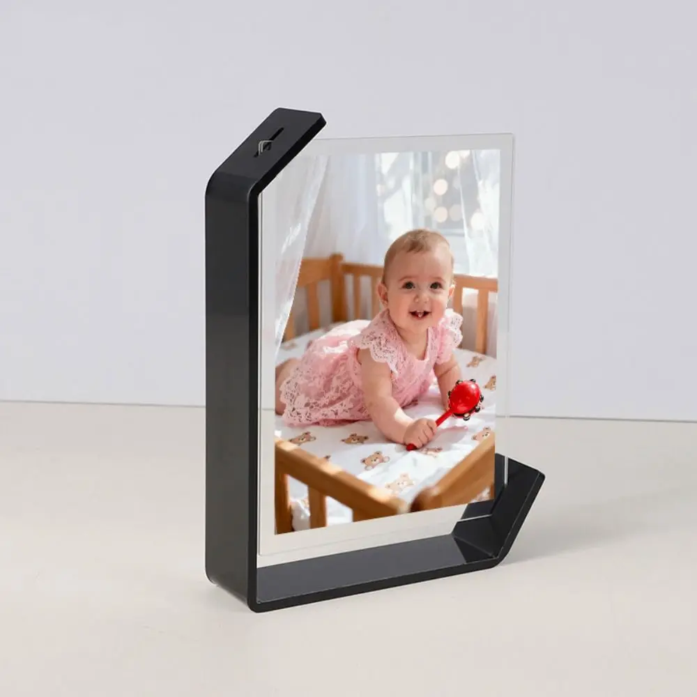 Multi-purpose 5/6/7/8 Inch Acrylic Photo Frame Transparent Decorative L-shaped Tabletop Stand Modern Photo Stand Home Decoration