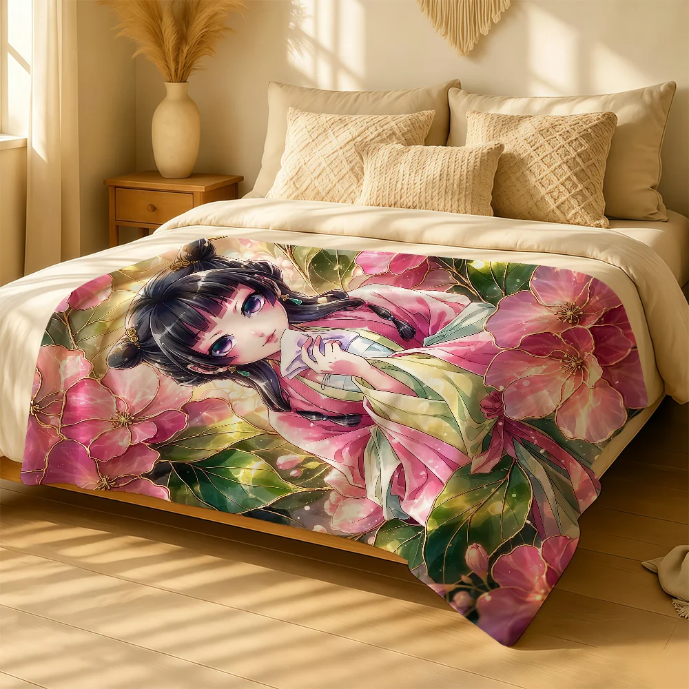 Anime Apothecary Diaries Maomao Blanket For Soft Warm Knee For Bedroom Living Room Bed Sofa Camping Picnic Office Gift